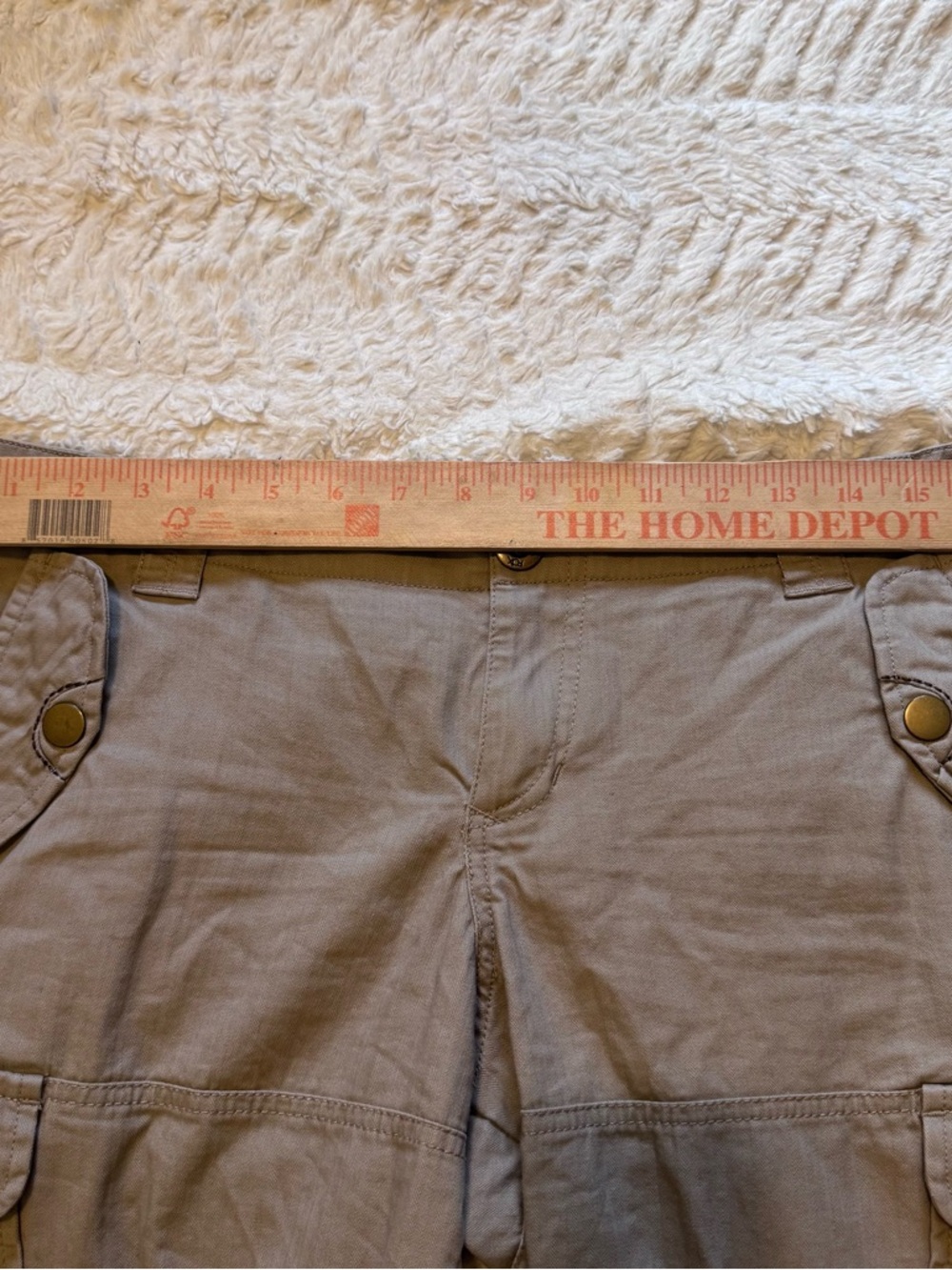 Fox Racing Khaki Cargo Shorts Size 9 Y2K Gorpcore Skater Utility Mid Rise - Picture 3 of 6